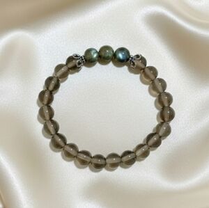 Flashy Labradorite/Grey Agate Bracelet